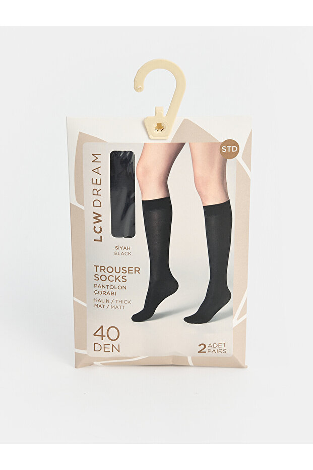 Alita City with a Difference from Lcw Dream Black Plain 2-Pack Women's Knee High Socks
