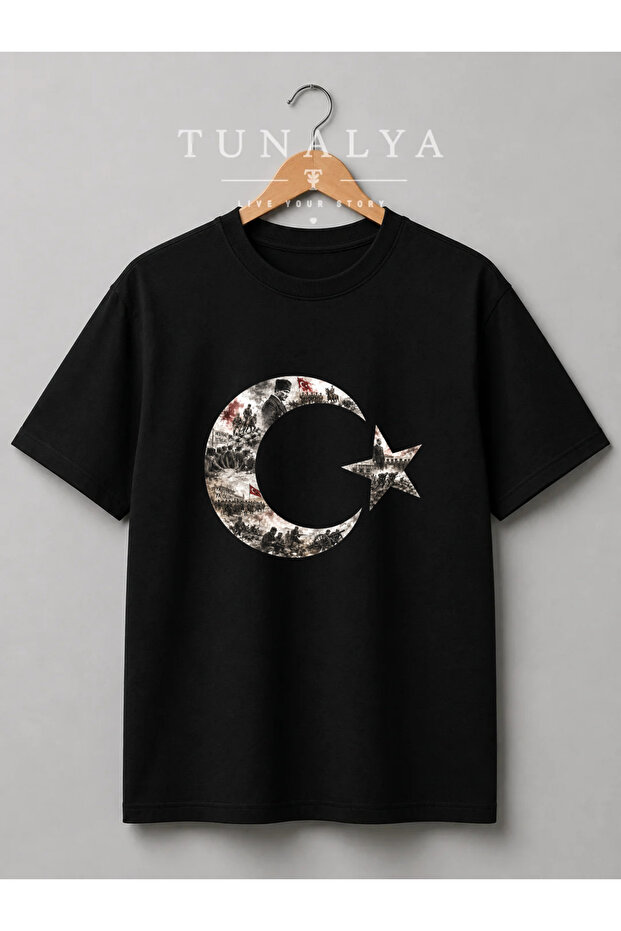 Tunalya Ataturk and Turkish Flag August 30Th October 29Th April 23Rd Designed Premium Printed Unisex Cotton National Day T-Shirt