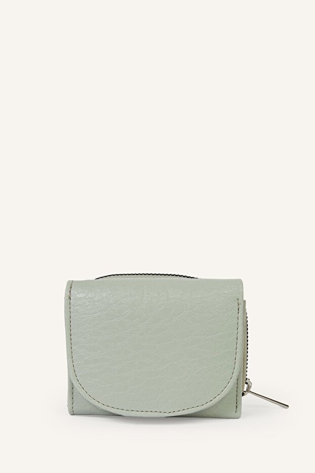 Women's Zippered Faux Leather Wallet I5815Axns