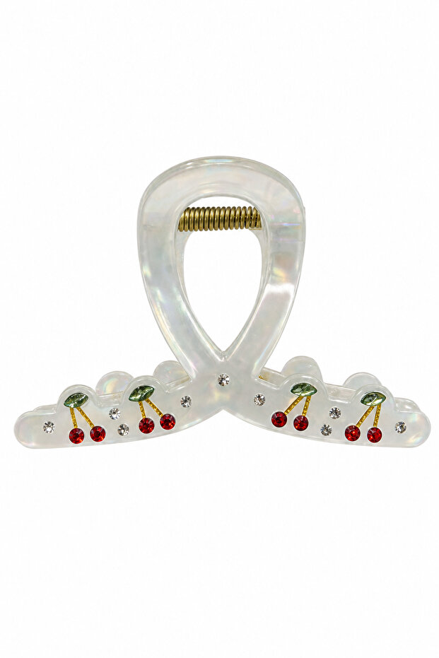 Cherry Stone Look Transparent Hair Clip Claw Clip
