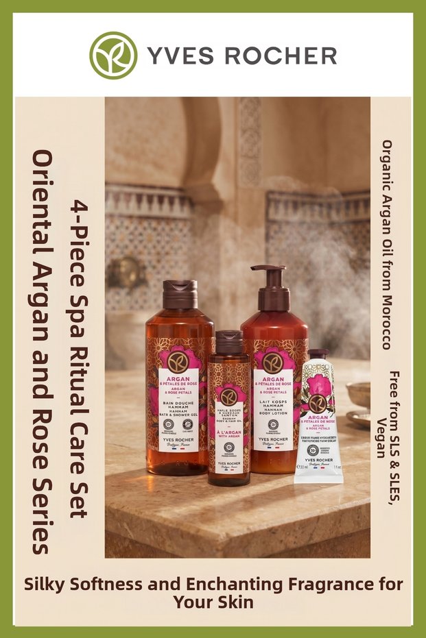 Oriental Care Set with Argan and Rose Extract - Shower Gel 400 ml and Body Oil 100 ml
