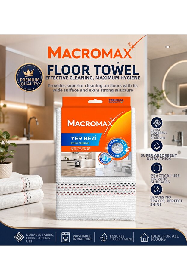 Premium Microfiber Floor Cloth Ultra Absorbent Strong Textured Professional Cleaning Cloth 50X70 cm