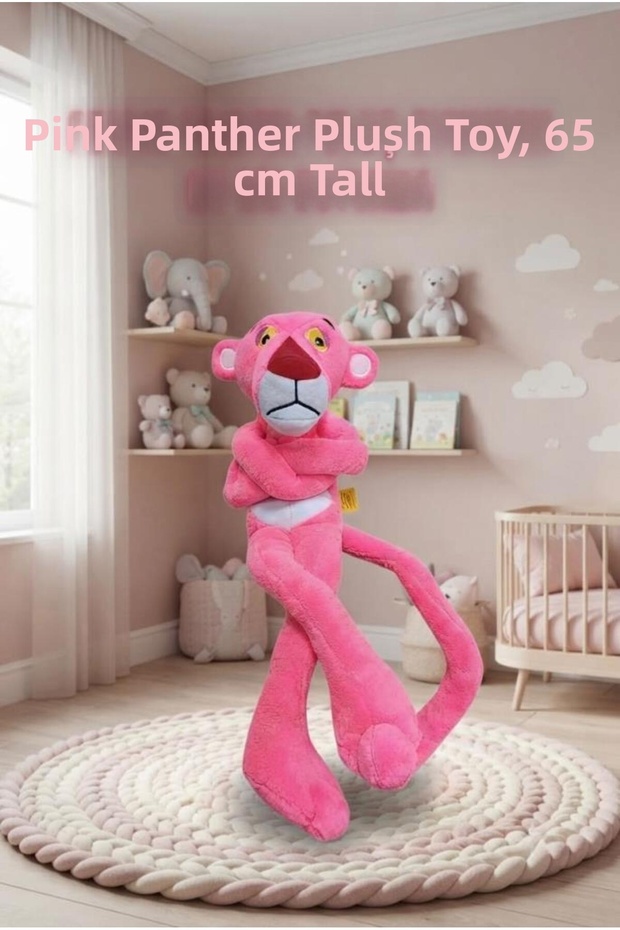 Pink Panther Plush 65 Cm; Cute and Comfortable Sleeping Pillow and Hugging Companion Decorative Toy