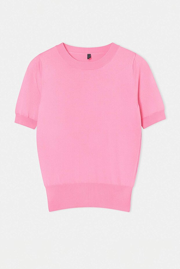 Pembe More Sustainable Bisiklet Yaka Regular Bluz TWOSS26BZ00506 - 4