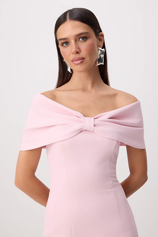 Pembe Straplez Prenses Finike Kısa / Mini Astarlı Abiye Mezuniyet Party Elbise TPRSS26EL00096 - 2