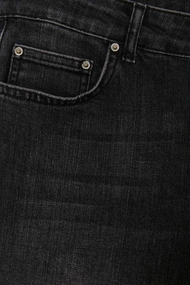 Siyah Regular Fit Boru Paça Esnek Erkek Denim Şort & Bermuda TMNSS26SR00033 - 5