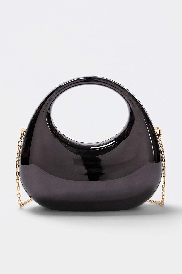 Siyah Mini Boy Kadın Clutch Çanta TAKSS26PY00002/Altın