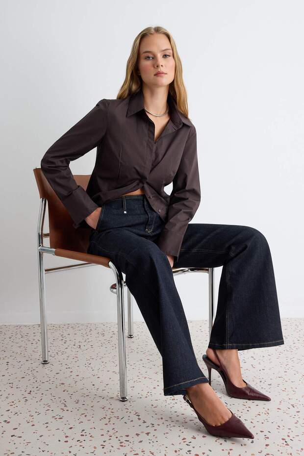 Koyu Mavi Ekstra Esnek Normal Bel Flare Jeans TWOAW27JE00051