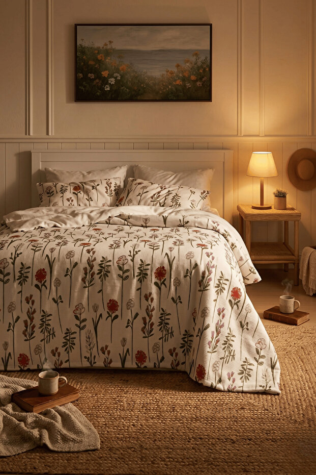 غطاء بيكيه مفرد Cotton Collection Fleur