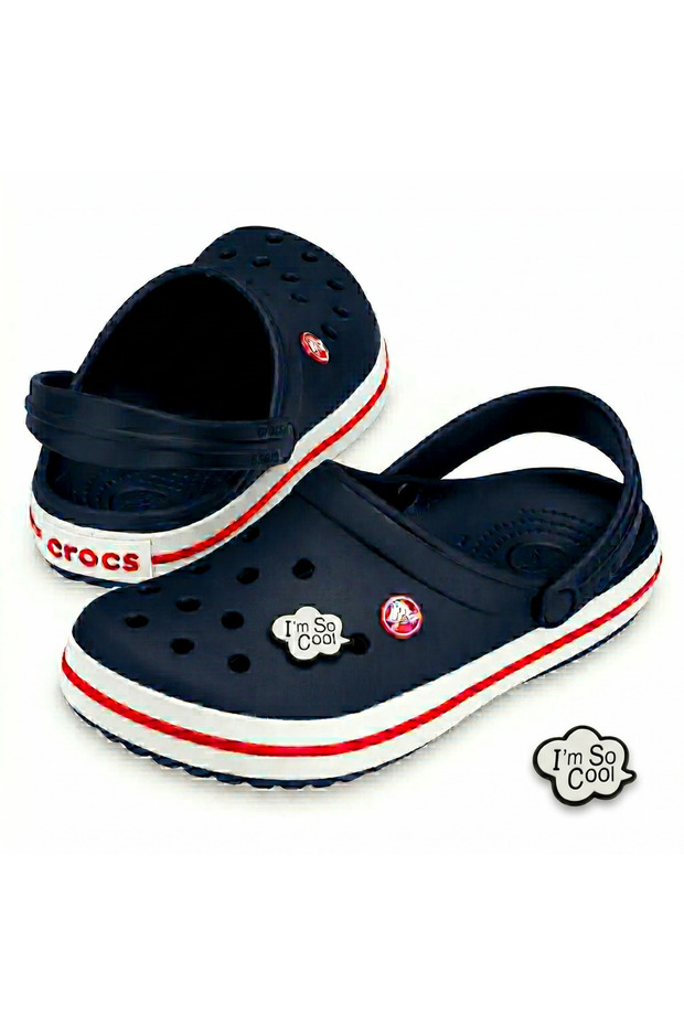 Crocband Unisex Navy Blue Slippers 11016-410 (Slipper Ornament Jibbitz with Gift)