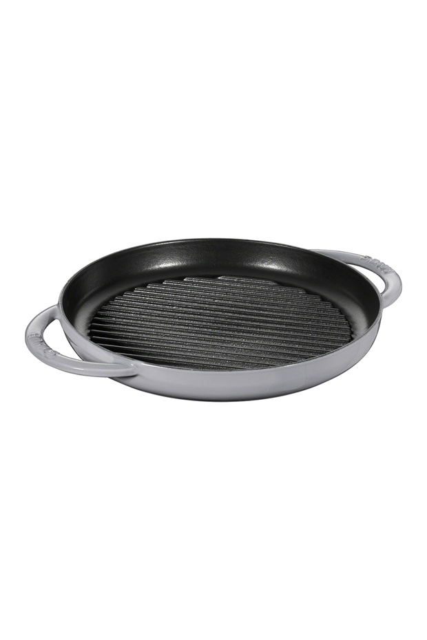 Cast Iron Grill Round Double Handle 26 cm Gray