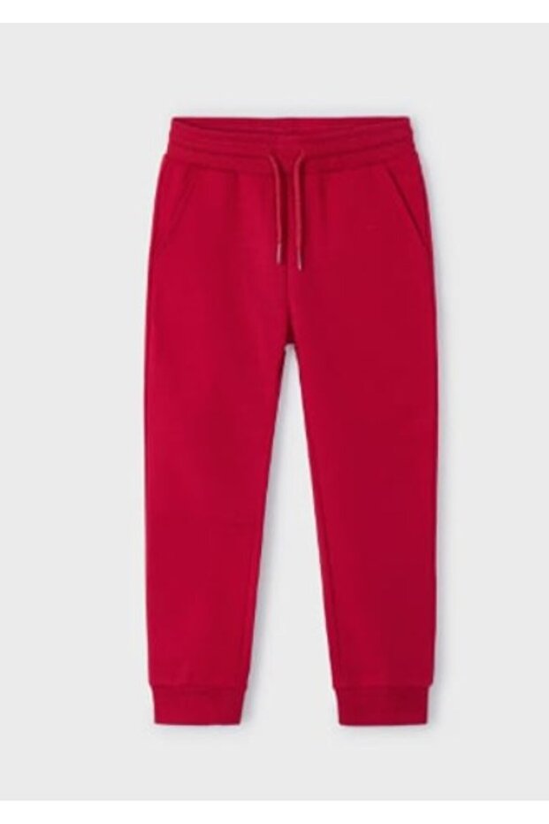 Boy's Basic Sweatpants with Ribbon 2-9 Years Old Red
