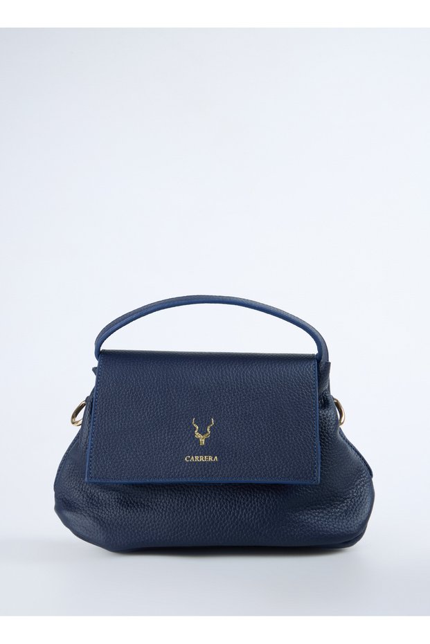 Navy Blue Women's Leather Crossbody Bag Carbyn10 Flt