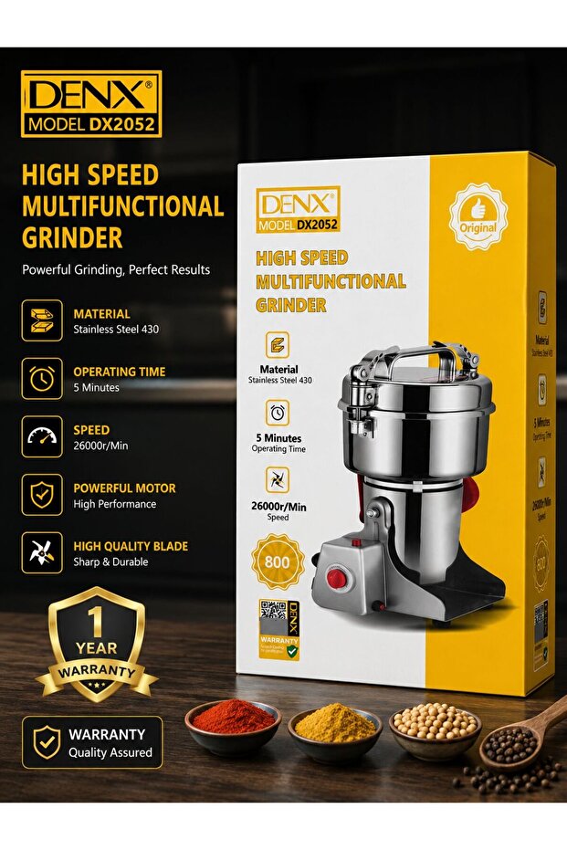 High Speed Home Spice and Grain Grinder,800g, DX2052