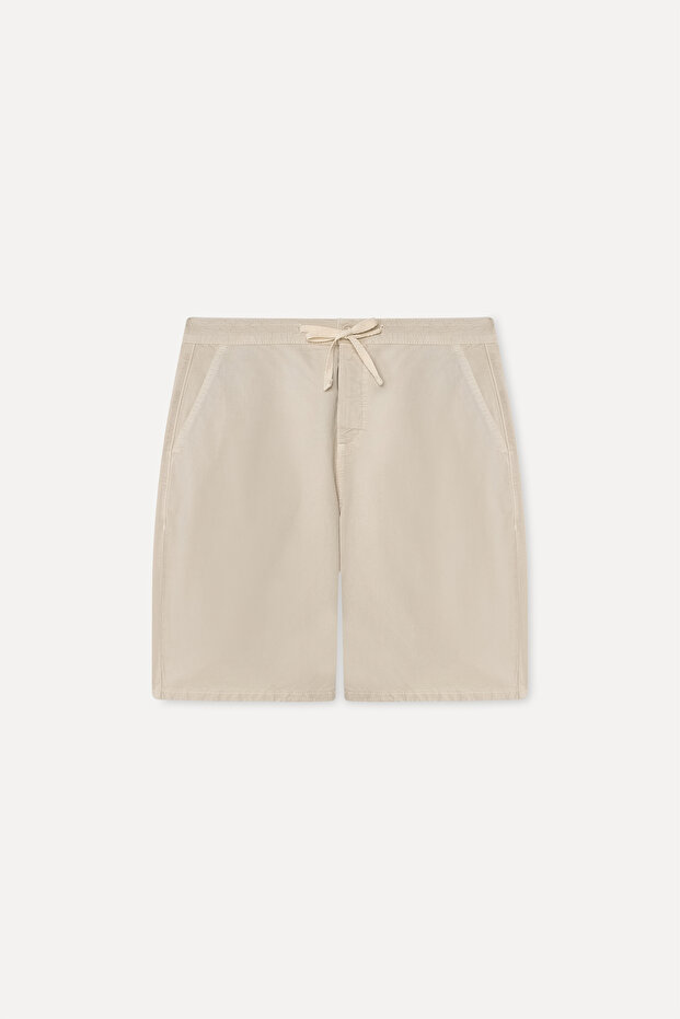 Men's Beige Color Straight Fit Shorts