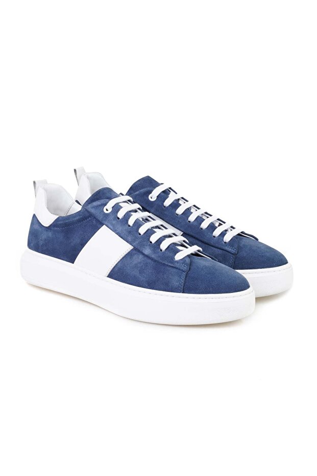 Stew Blue Men's Leather Sneakers