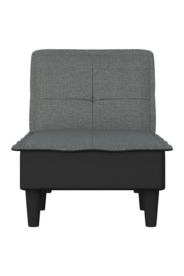 Șezlong, gri închis, material textil - 4