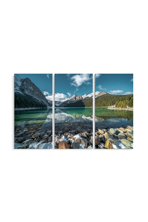 Tablou Canvas Muntele Si Lacu | 3 Piese