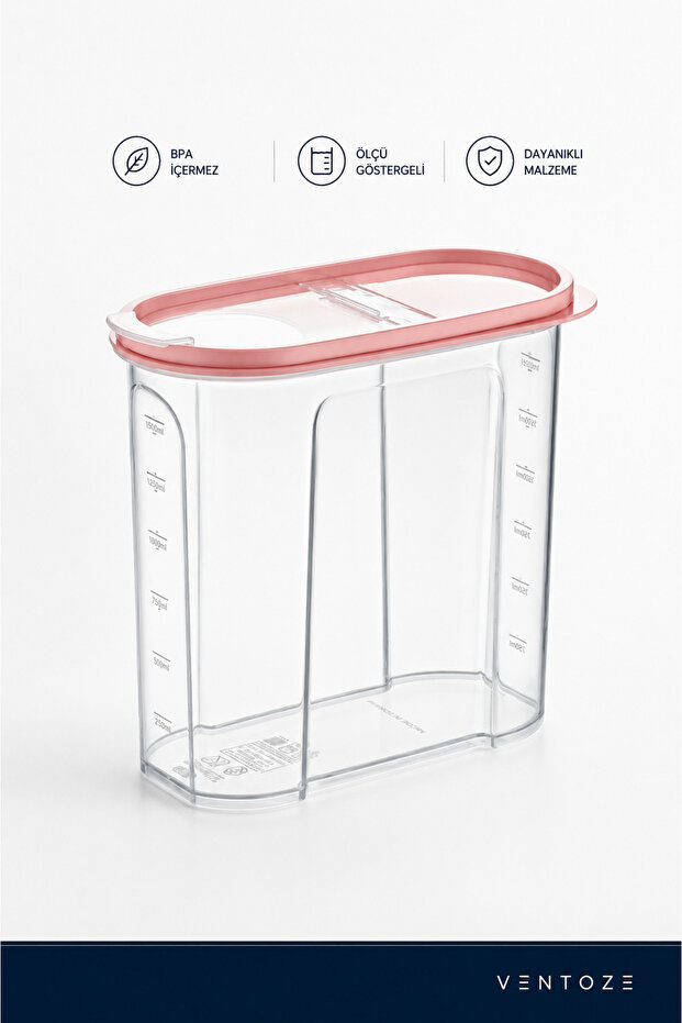 Food Storage Box with Air-Tight Locking Lid | Baby Food Kitchen Organizer with Scale Hanger