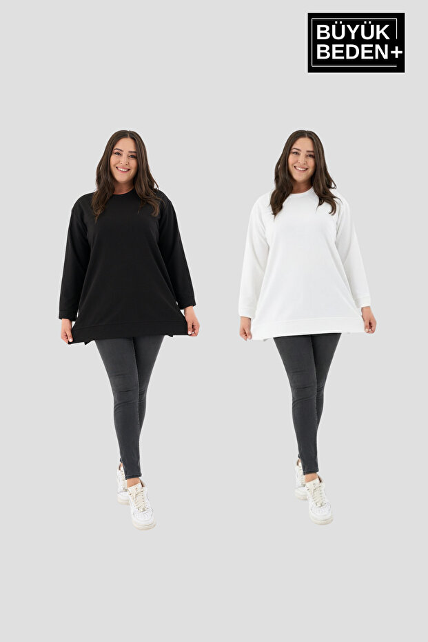 Women's Plus Size 2-Piece Set Thin Sweatshirt Tunic Spr26Btk990+2