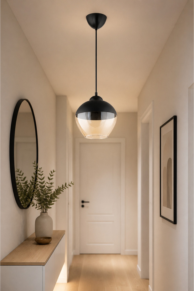 Datça Tekli Siyah Sarkıt Tekli Cam Avize Modern Tasarım Mutfak Antre Salon Lamba Avize Modelleri Modern Lüks Avize Dekoratif Salon Avizesi Mutfak Avizesi Cam Avize Tekli Sarkıt Avize Camlı Tekli - 6