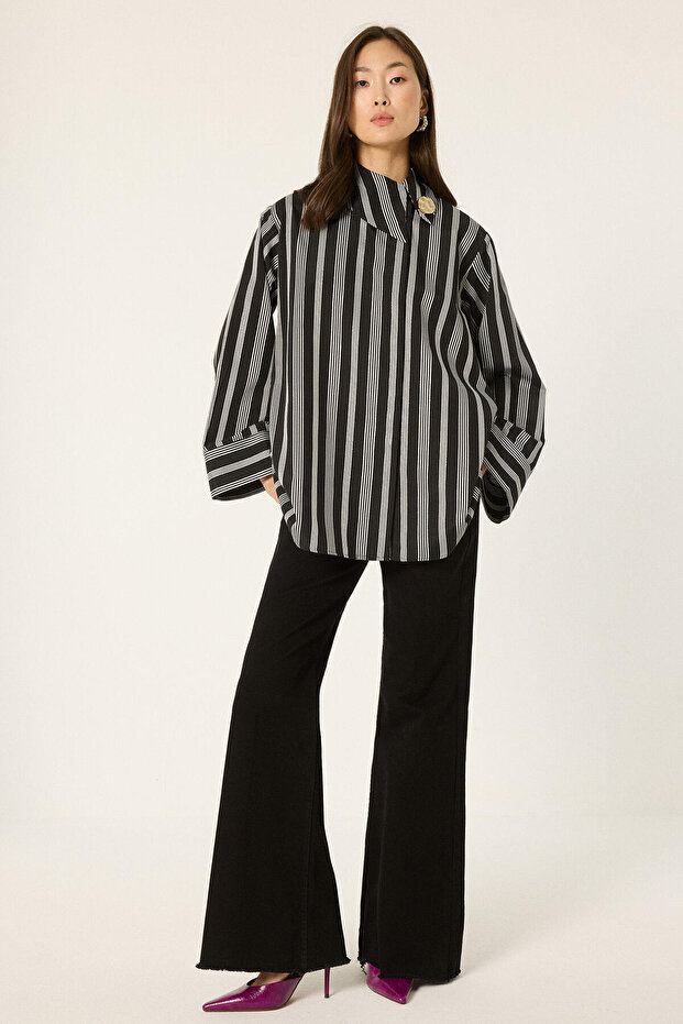 Glitter Striped Shirt - 4
