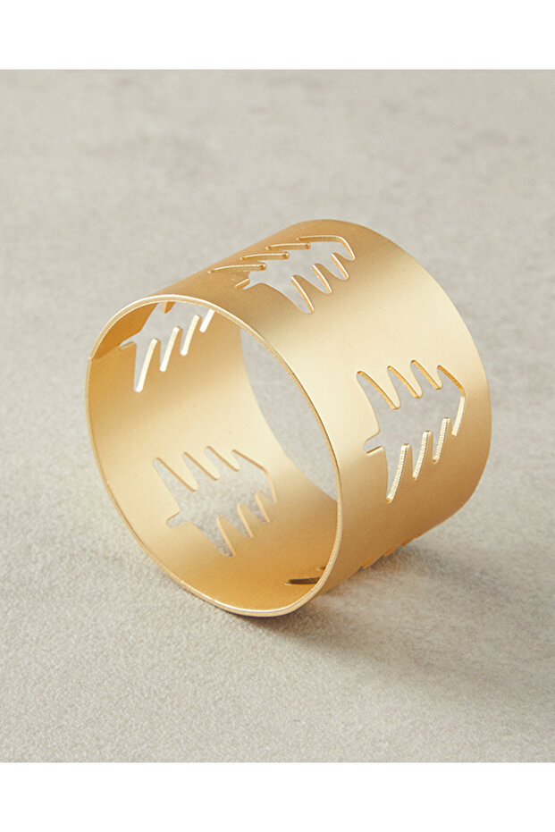 Casamere Metal 4-Piece Napkin Ring Set, Gold