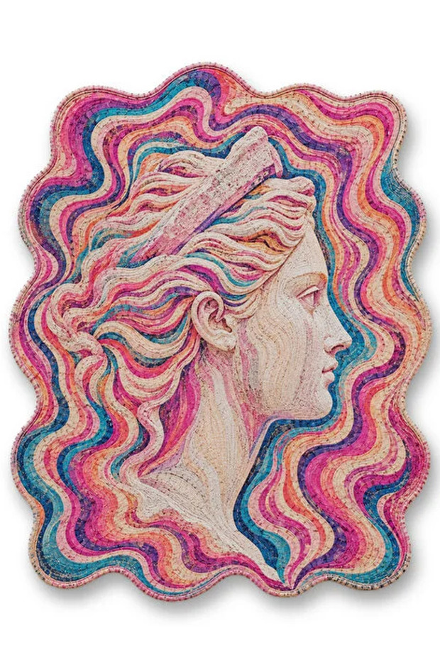 Sdt Fish Theme Patterned Modern Woven Base Decorative Carpet Mosso3499