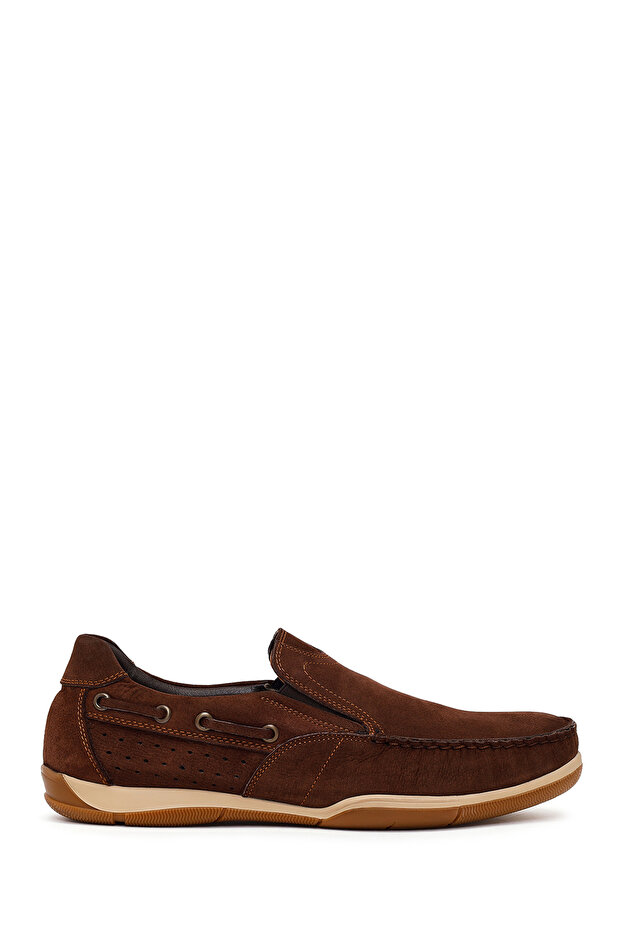 Men's Brown Nubuck Leather Casual Shoes 26Sfd7105V3