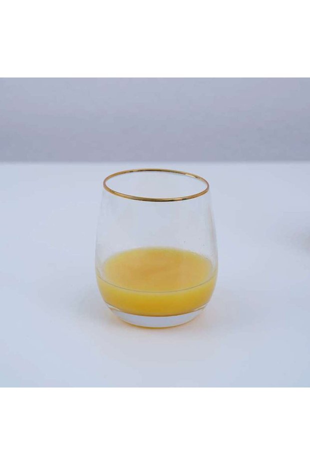 Slavic 4-piece Gold Rim Tumbler 350ml - Clear