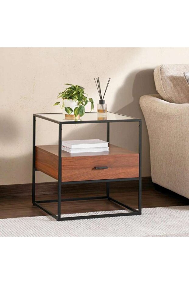Rosil End Table Box Legs - Walnut