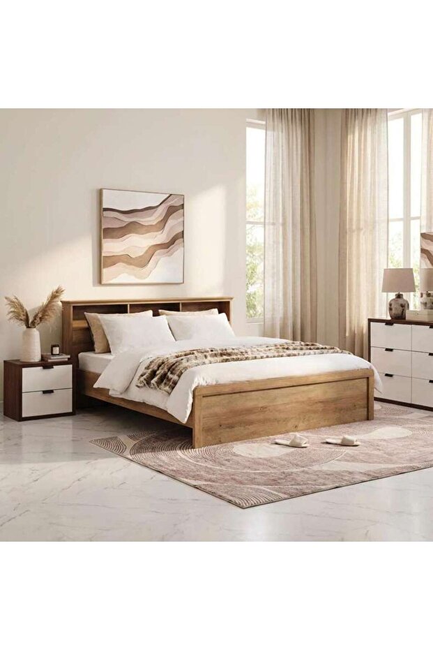Grimsby Queen Bed 160x200 Cm - Walnut