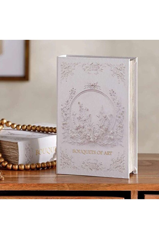 Bouquets Of Art Decorative Book Box 27x7x178cm - White
