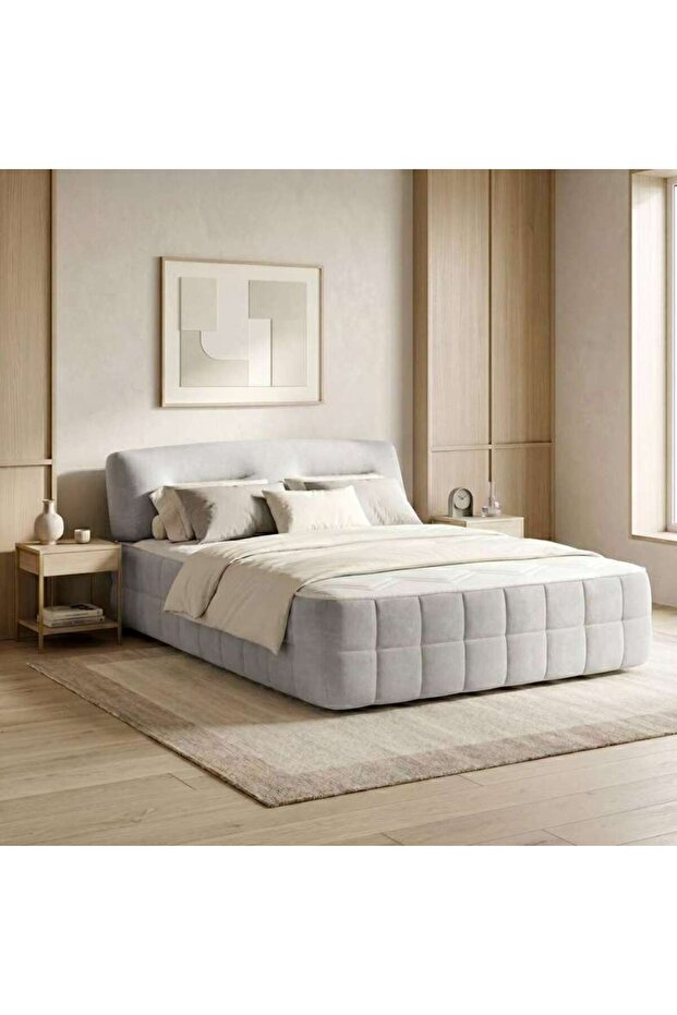 Tillys King Bed 180x200 Cm Compressed - Light Grey