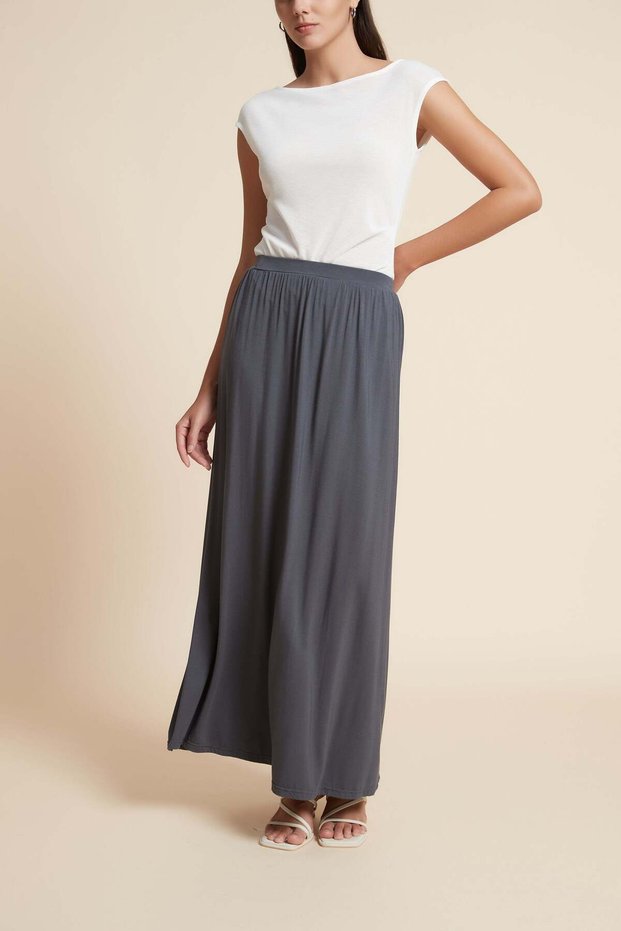 Solid Maxi Skirt