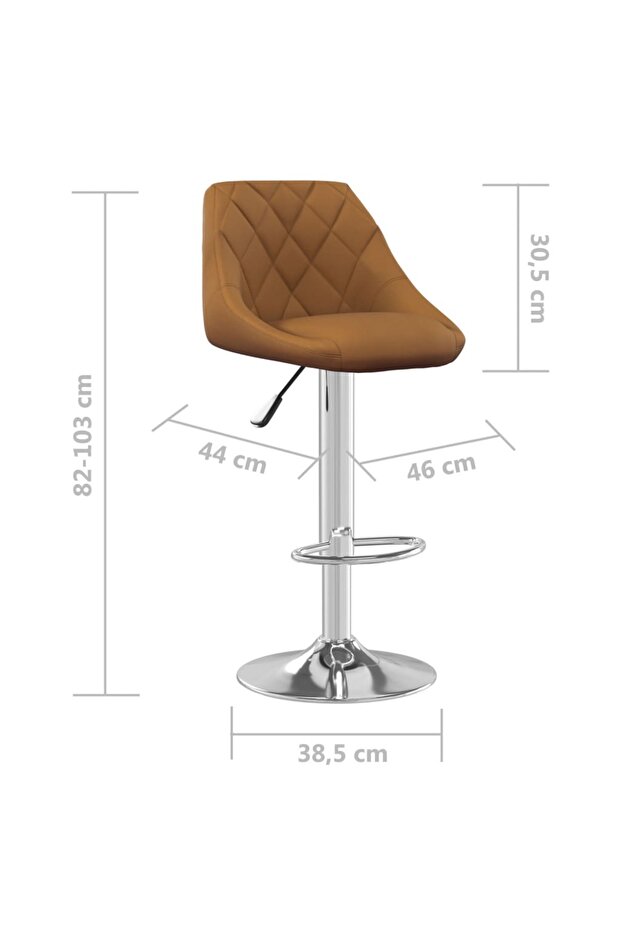 Scaun de bar, maro, catifea - 8