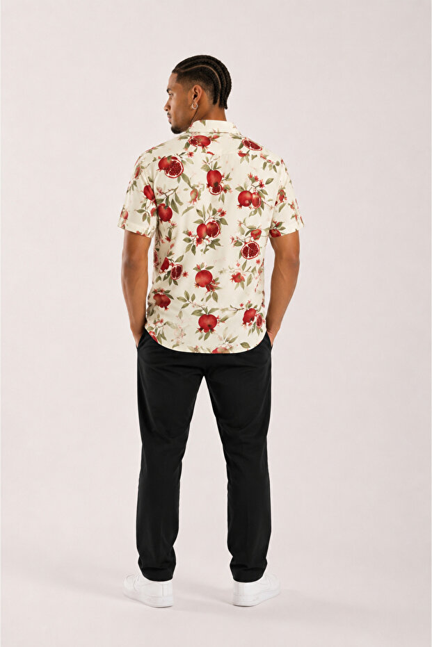 Digital Patterned Men's Oversize Shirt - 2