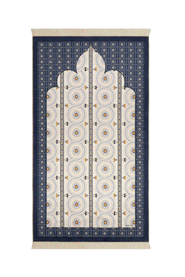 Navy Blue Velvet Rug Prayer Rug