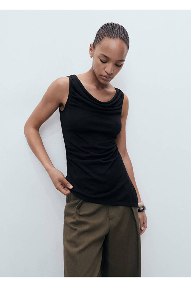 Drape Detailed Knitwear Top