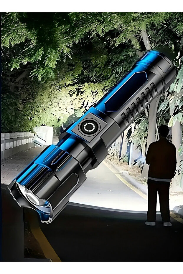 مصباح يدوي LED متعدد الوظائف - ضوء بحث قوي قابل لإعادة الشحن - 5