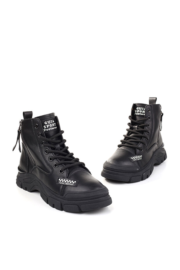 23K310-9 Women's Woolen Non-Slip Sole Leather Boots