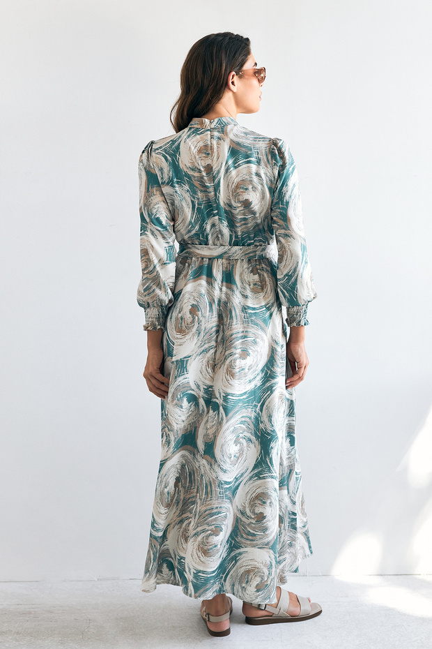 Rabella Patterned Dress - Mint - 5