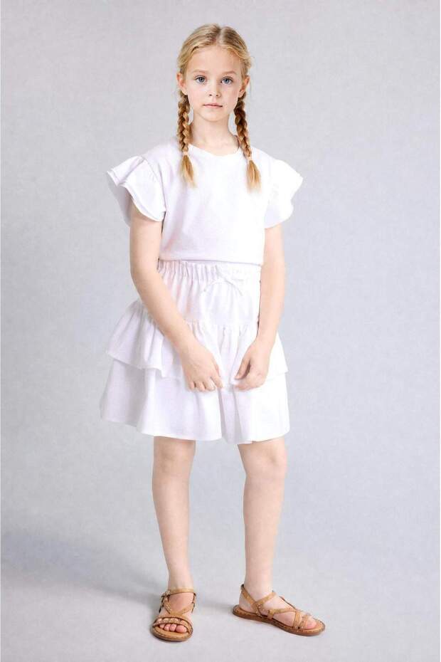 100% Cotton Linen Above Knee Skirt for Girls H3770A826Sm
