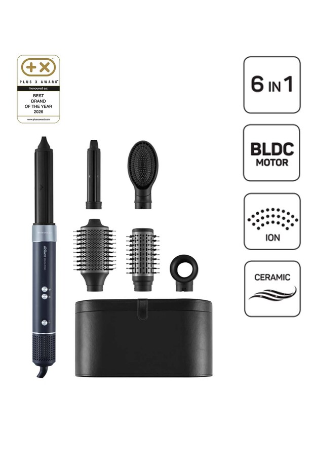 Ar5166 Revolution Bldc Ionic Air Blow Hair Styler with 6 Different Heads, 1500W, Black