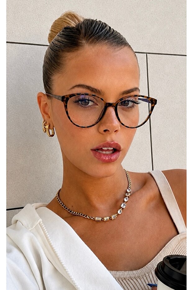 Jesse Bone Leopard Oval Unisex Women Men Transparent Glass Change Optical Frame Eyeglasses
