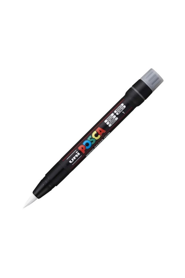 Marker pensula UNI Brush, ALB