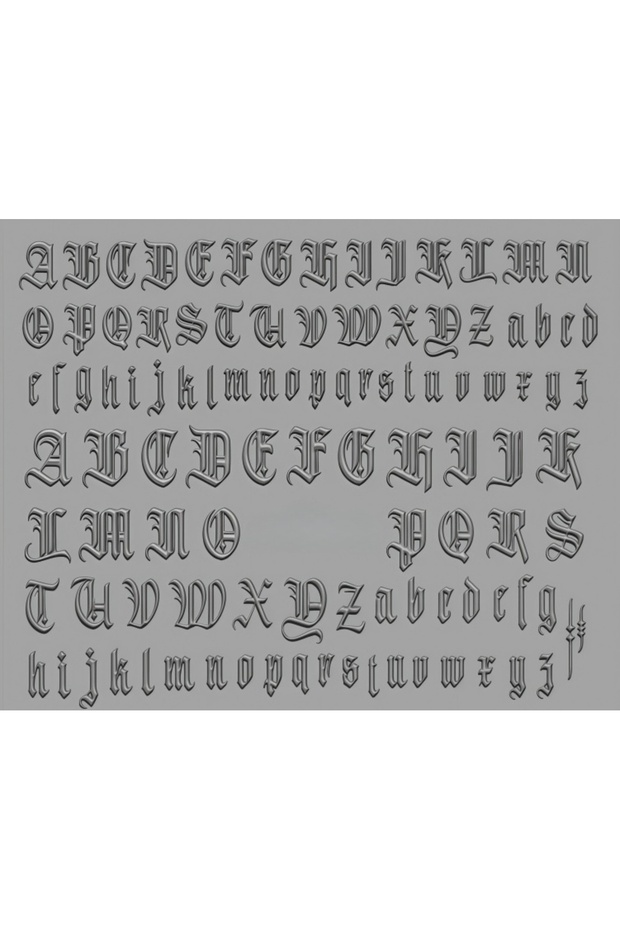 ML-26 Gothic Dark Style Nail Art Mold with 3D Cross Lettering Silicone Mold for Sweet Cool Transpare