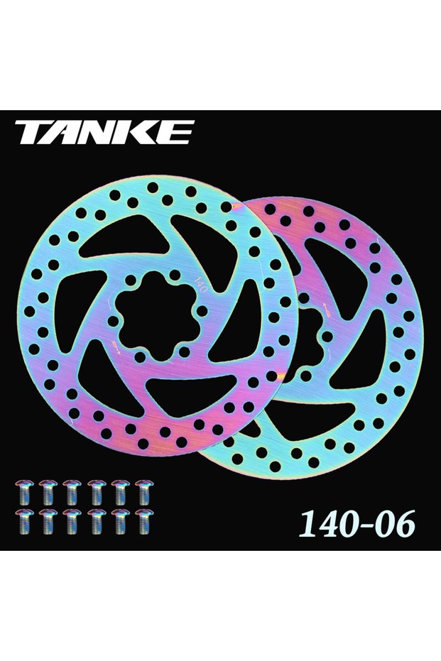140-06 colorful 2pcs TANKE Bike Disc Brake Rotor 140 160 180 203 Disc Brake 2 Piece with 12 Bolts fo