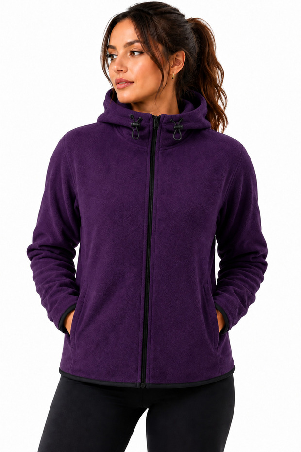 Women's Hooded Zippered Fleece Sweatshirt