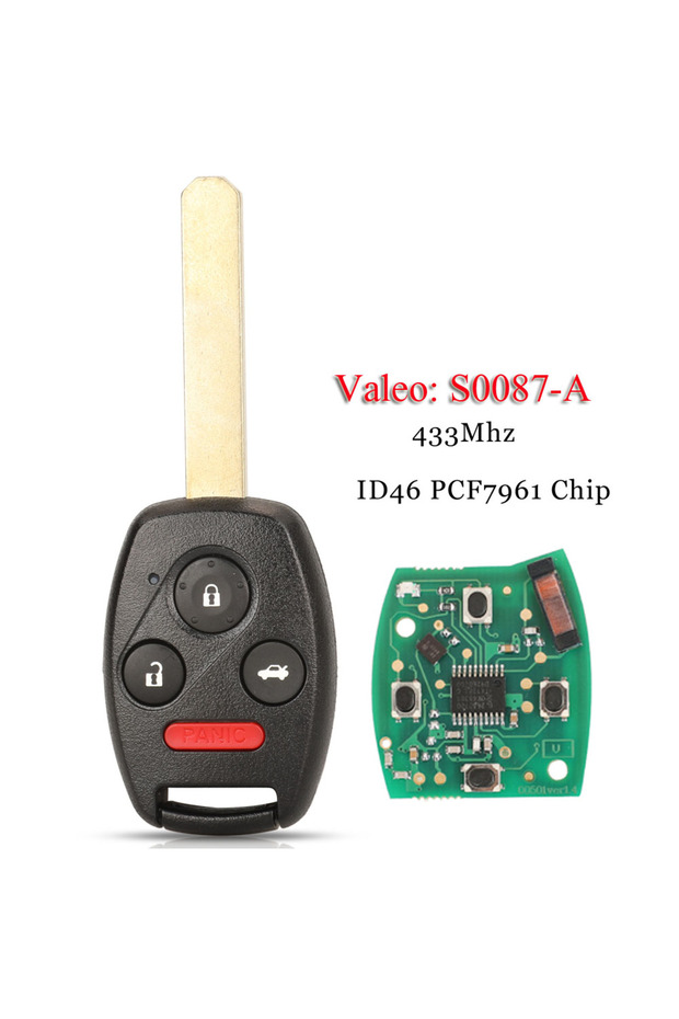 4 Buttons Jingyuqin Remote Car Key N5F-S0087-A 433MHz ID46 Chip For Honda Civic 2006 2007+ Auto Keys